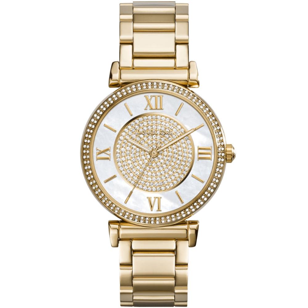 Michael Kors Women's Gold Mk3332 Catlin Series Crystal Dial Watch