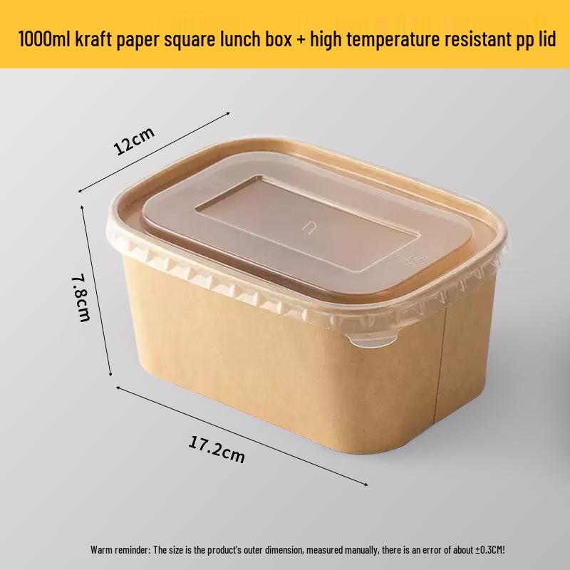 Scatola Bento Monouso a Tenuta Stagna in Carta Kraft per Microonde da Esterno