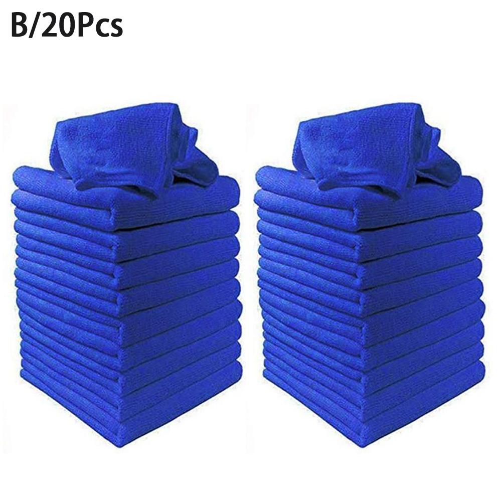 20pcs Car Wash Microfiber Towels Soft Drying Cloth Hemming Wash Towel Water Suction Polishing Duster Car Cleaning Tools 30x30cm