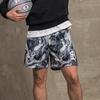 BKTSQD Pánské rychleschnoucí síťované perlové basketbalové šortky - Volný střih, Čtyřbodové ležérní outdoorové sportovní kalhoty