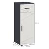 Slim Bathroom Cabinet, Narrow Bathroom Storage Cabinet with Drawer, Door Cupboard, Adjustable Shelf and Soft Close Mechanism, Grey