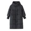 Mid-length thickened down cotton jacket women's winter 2025 new hooded cotton jacket loose jacket over the knee padded jacket