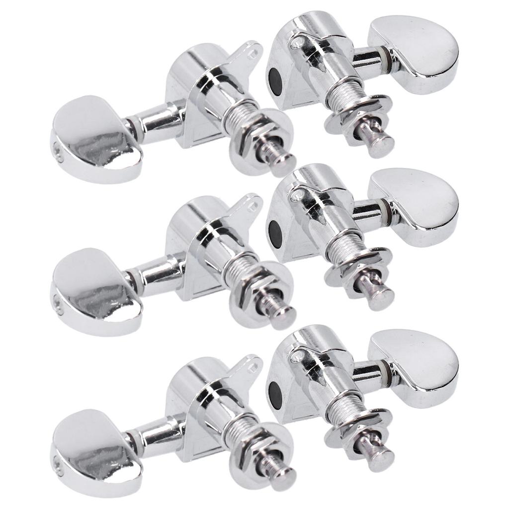 Gitarre Locking Mechaniken Kopfknöpfe Stimmwirbel 3 links 3 rechts Musikinstrument Zubehör Silber