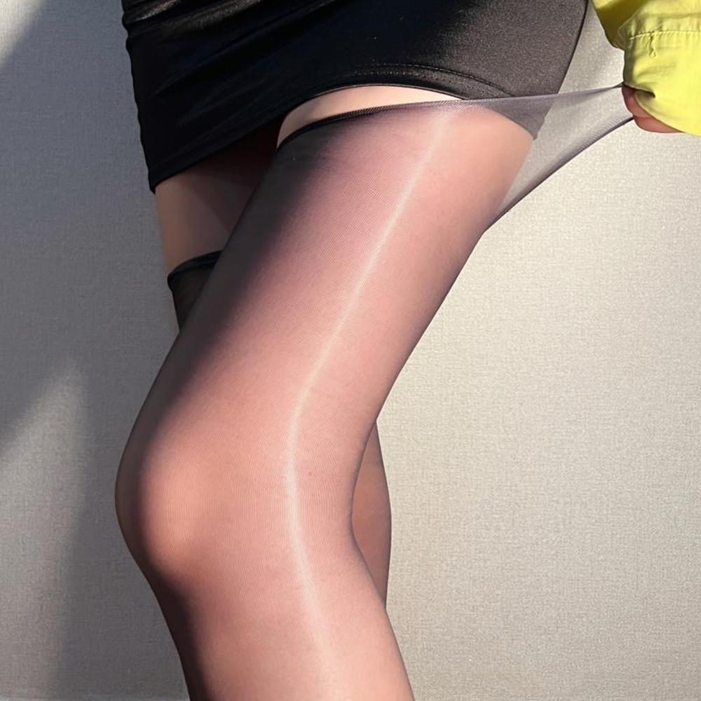 Sexy Black Horse Oil Stockings Glossy Aurora Bright Socks 8D Ultra Thin Transparent Thigh High Stockings Women Sexy Party Socks