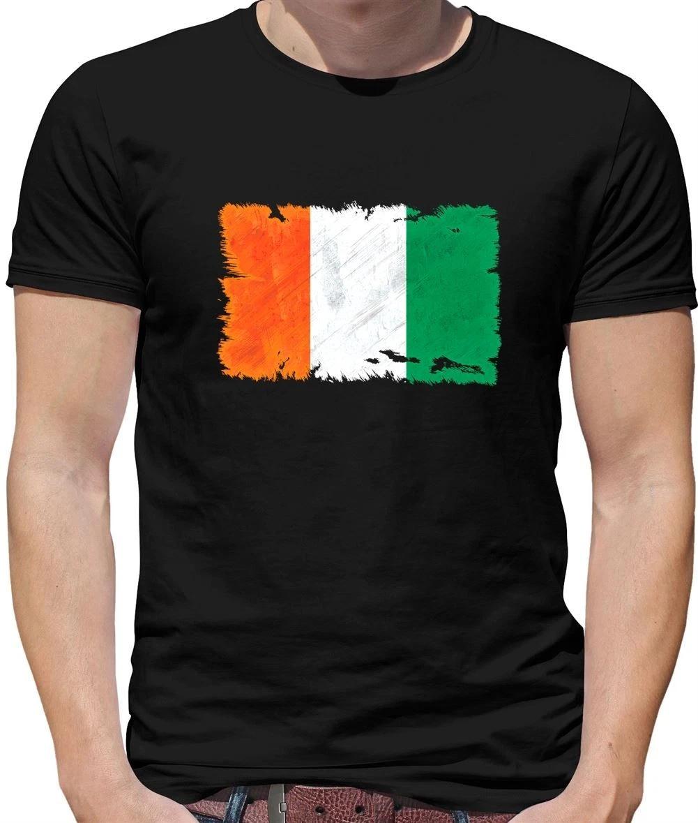Ivory Coast Grunge Style Flag - Mens T-Shirt - Flags Yamoussoukro Love City XXL