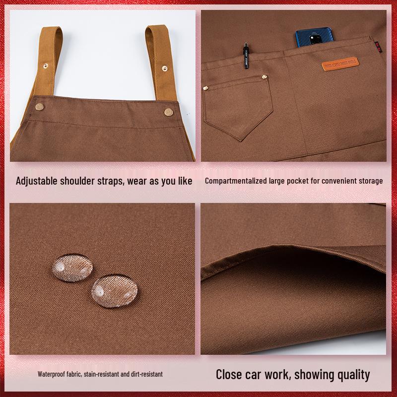 Waterproof & Oil-Proof Apron - Custom Logo for Catering, Kitchen, Baking, Cooking, Men's & Women's Workwear, New Style
