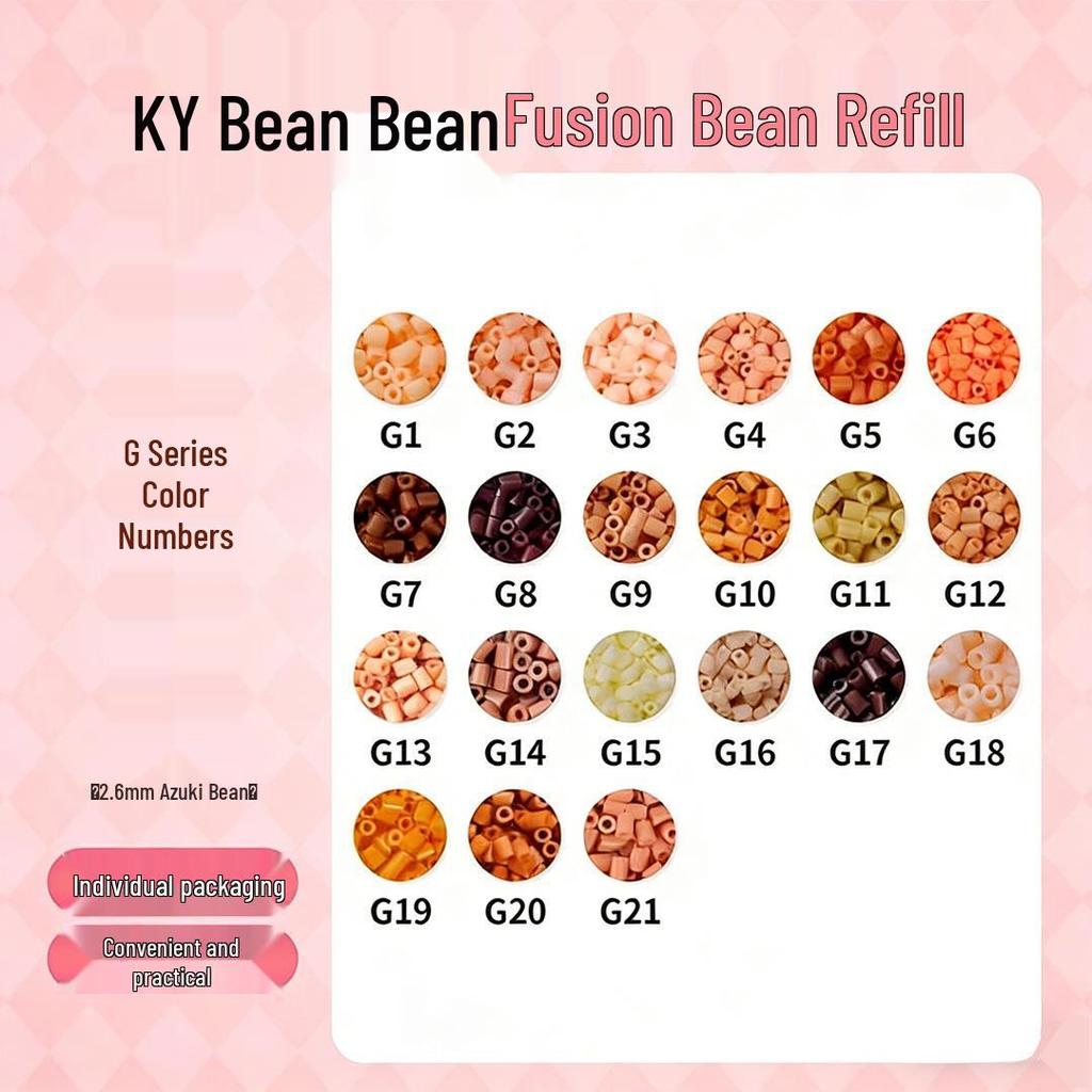 KYDD Fuse Beads Refill Pack - 250g, 2.6mm Beads, 221 Mixed Colors, MARD Color System, Sand Yellow Included