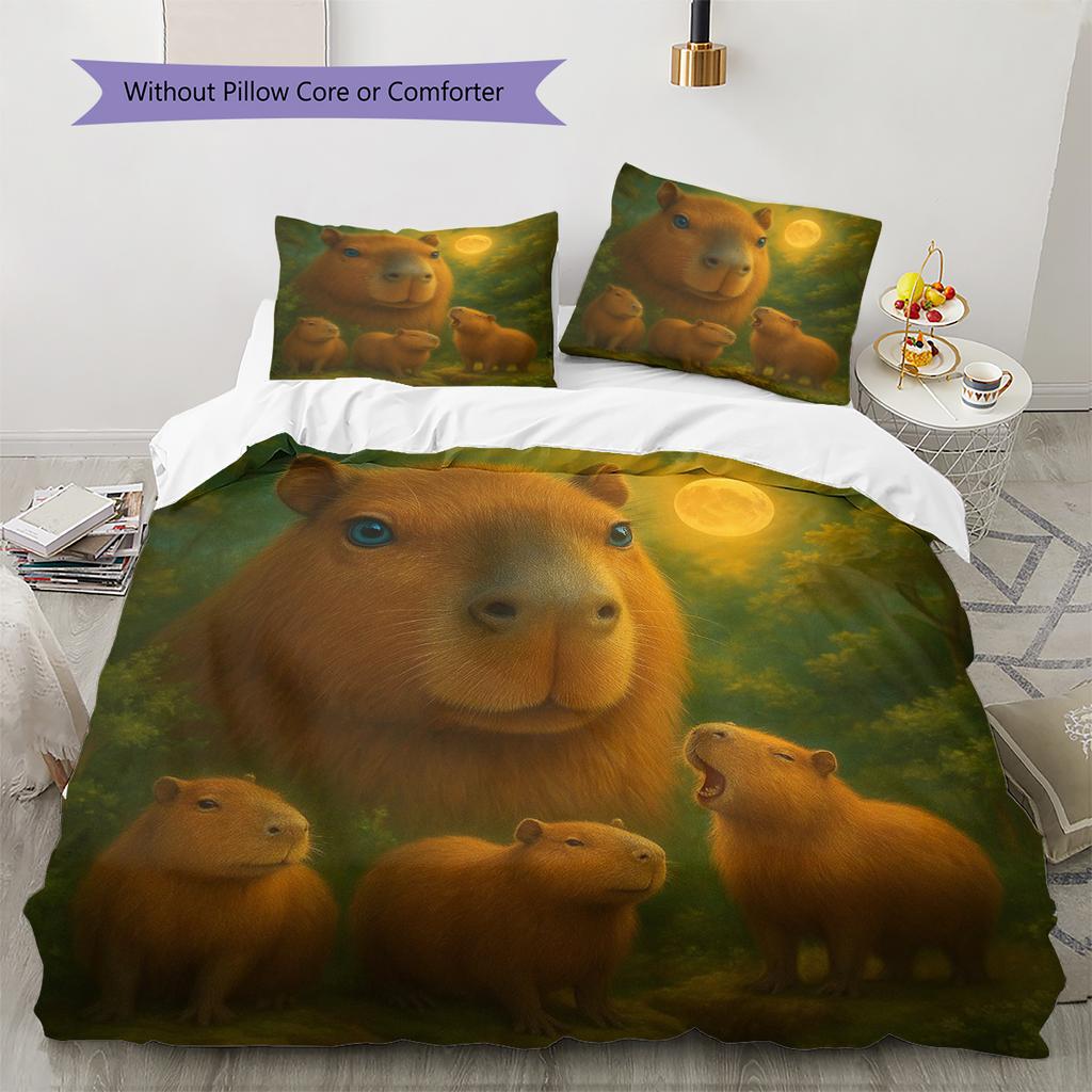 Cartoon Pattern Bedding Quilt Set Quilt Cover Pillowcase Home Decoration Birthday Gift (1 * Duvet Cover + 2 * Pillowcase, Without Core)