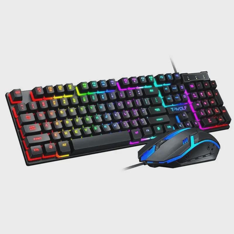 Thunder Wolf TF200 USB Wired Keyboard and Mouse Set - Mechanical Feel
