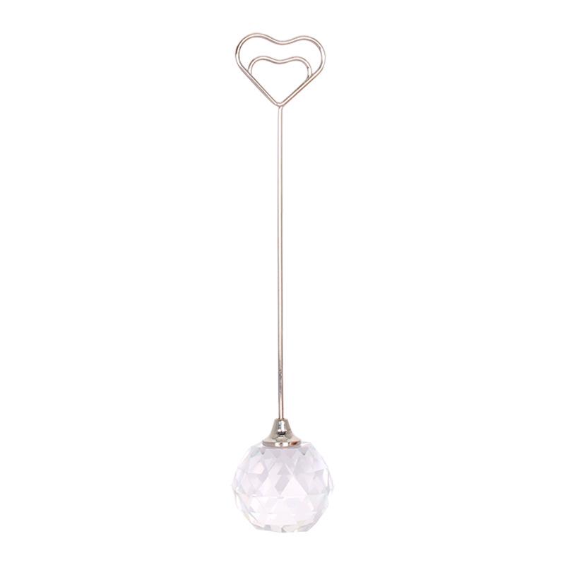 Elegant Heart-Shaped Metal and Crystal Wedding Card Holder