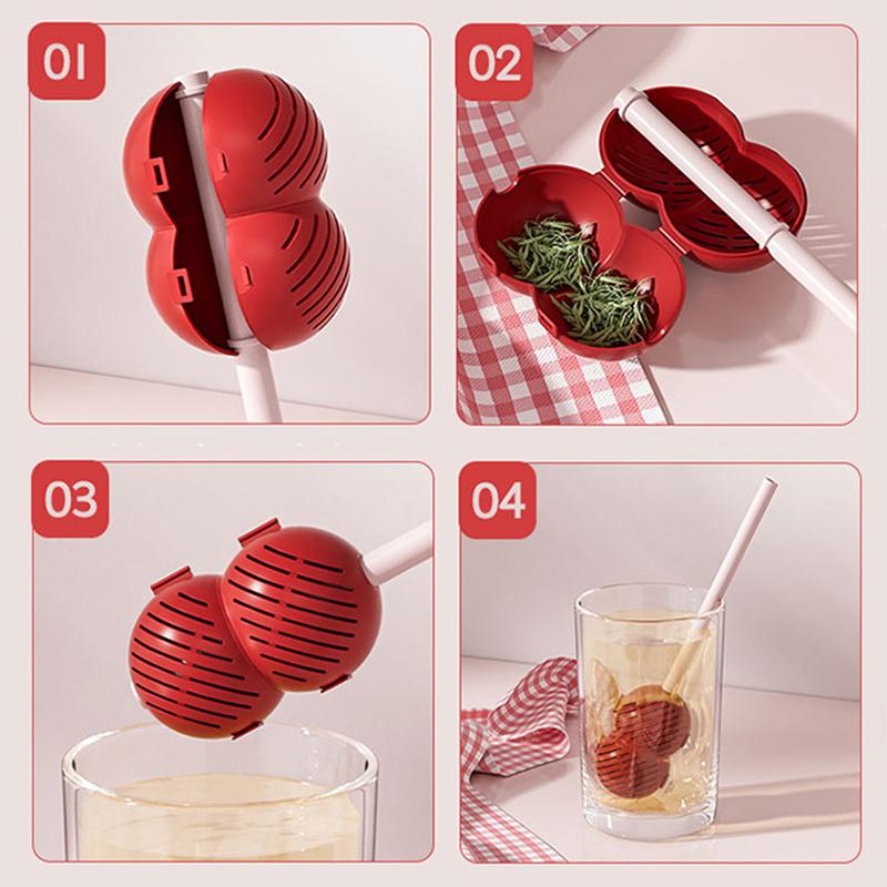 Tea Strainer 2 In 1 Silicone Drinking Straw Tea Steeper Mate Tea Filter Removable Portable Washable Reusable Coffee Tea Tool