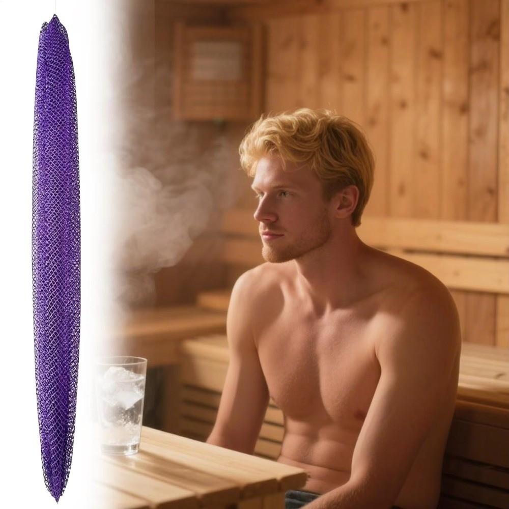 Ultra-Long Exfoliating Washcloth Multi-Function Back Cleaning Back Exfoliating Scruber With Drawstring Silver-ion