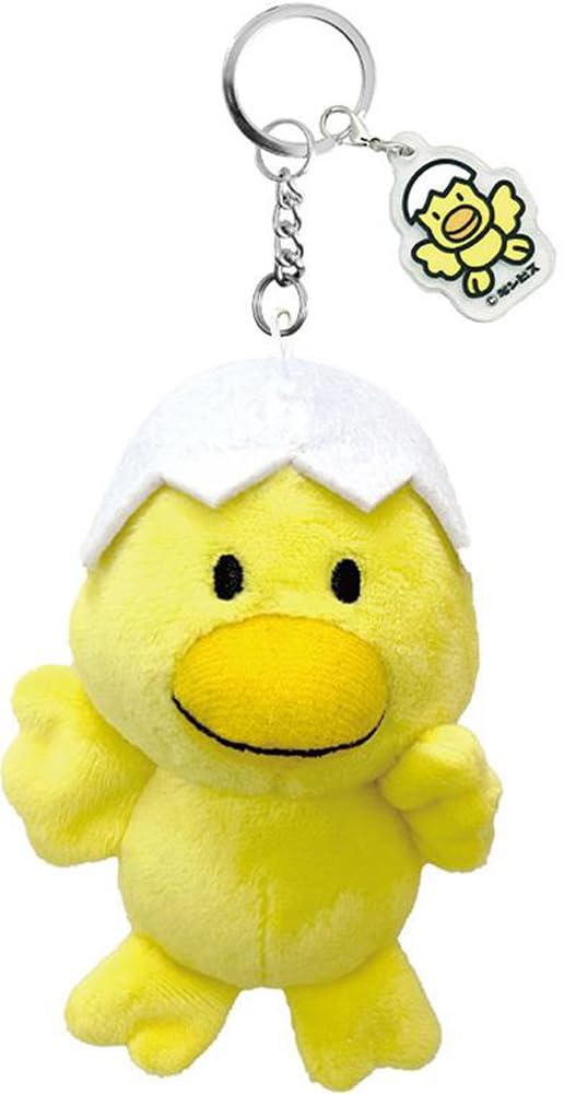 SK Japan Tabekko Animals Chick Acrylic Plush Toy Key Ring 16921