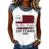 Summer Women’s Fashion 3D Printed Vest Comfortable Breathable Soft Casual Loose Sports Crew Neck Sleeveless Vest