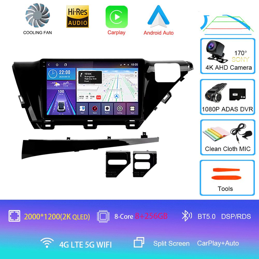 Car Radio Android 14 Carplay Auto For Toyota Camry 8 XV 70 2017 2018 2019 2020 Multimedia Video Player Navigation GPS Stereo DSP