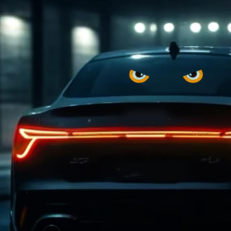 car Dynamic Devil Eye Light For auto rear Windshield APP Control Animated LED Display Triangle / Semicircle Funny Eye Light Sign