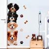 Kawaii Dog Stack & Paw Print Wall Stickers Removable Closet Door Living Room Decal