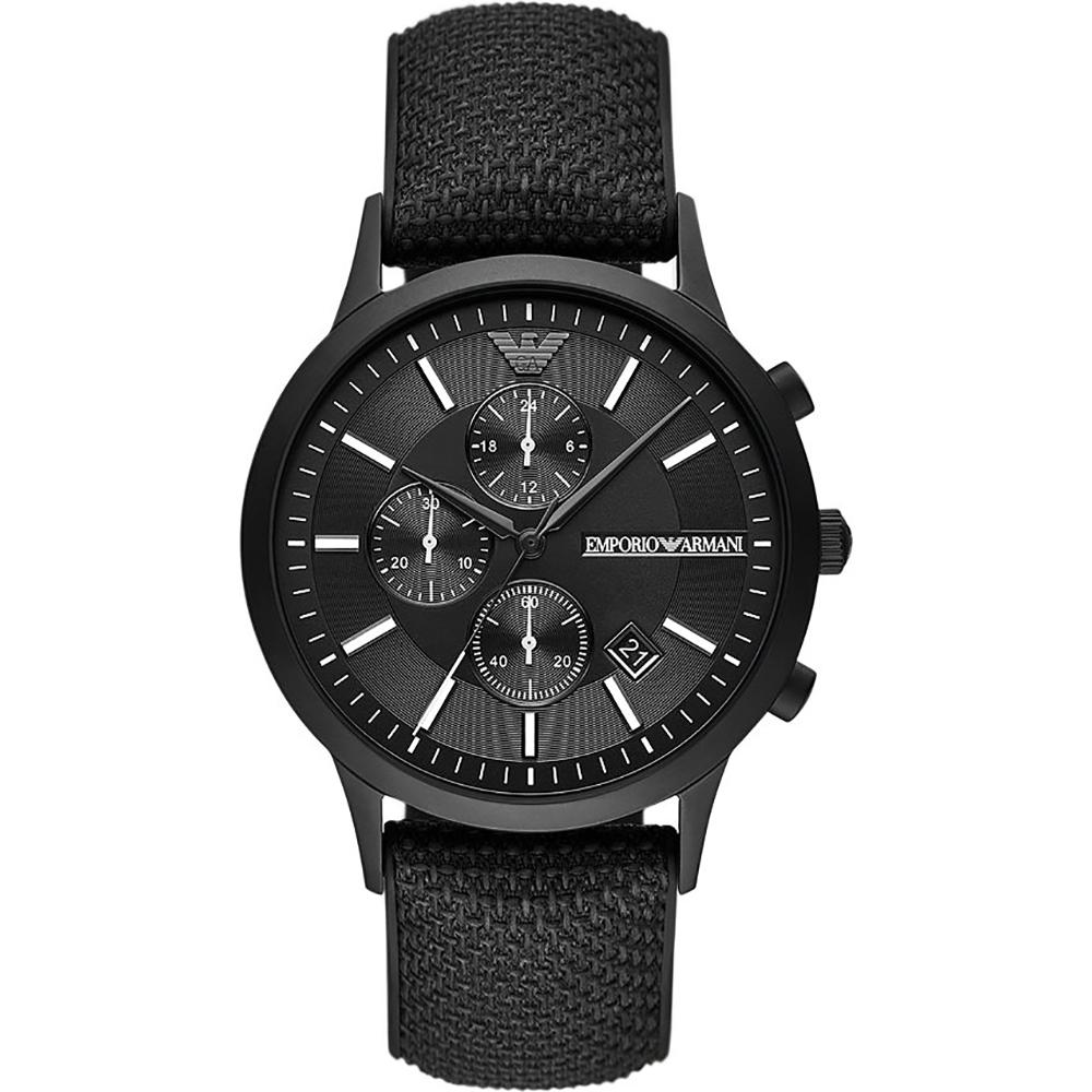 

Emporio Armani Renato Black Textile over Silicone Men s Quartz Chronograph AR11457 чёрный