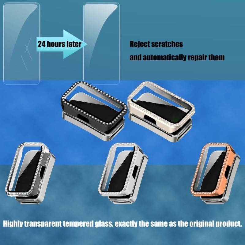 Screen Protectors Case For Band 9/8 Full Coverage PC Bumper for Smartwatch Protective Cover Case