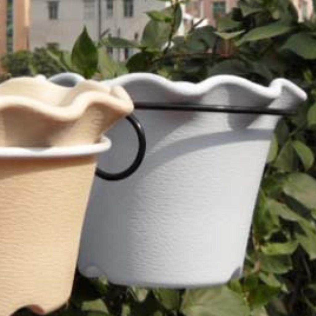 Railing Flower Pot Hanging Basket Planter Iron Art,Multipurpose,Potted Display Rack