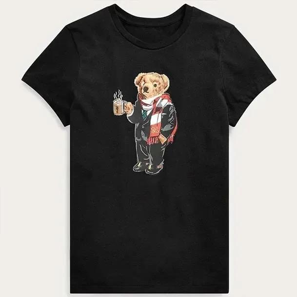 Bear Graphic T-Shirt Fashion Trends Funny Round Neck T-shirt Womens Clothes Sporty Casual Tops Brand Clothing Y2k Top  Graphic