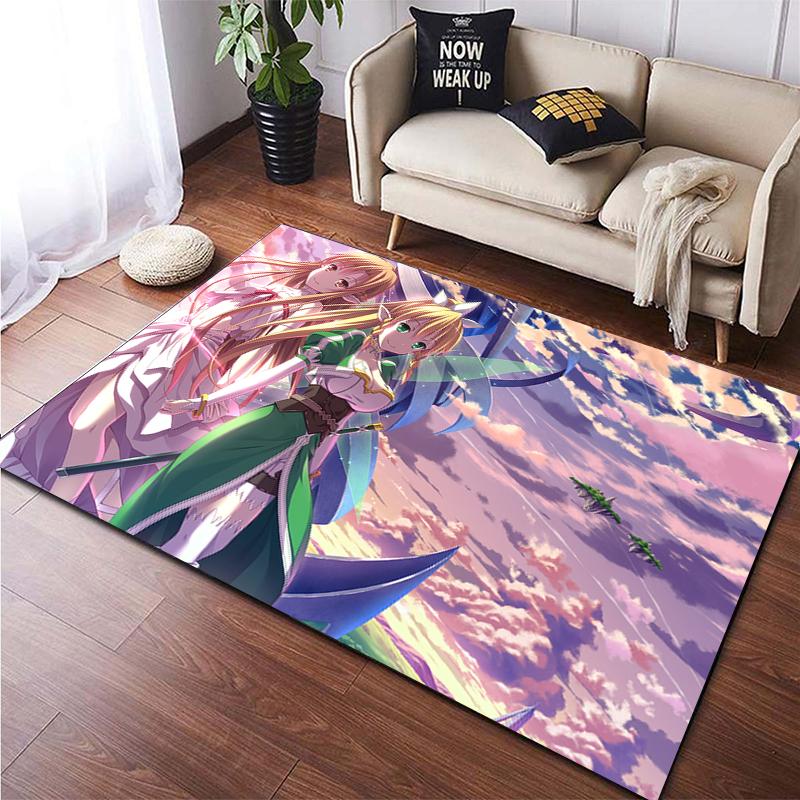 Hot Anime SAO Sword Art Online Modern House Living Room Floor Matte Bedroom Carpet Poster Mat Pattern Decorative Square Rug Gift