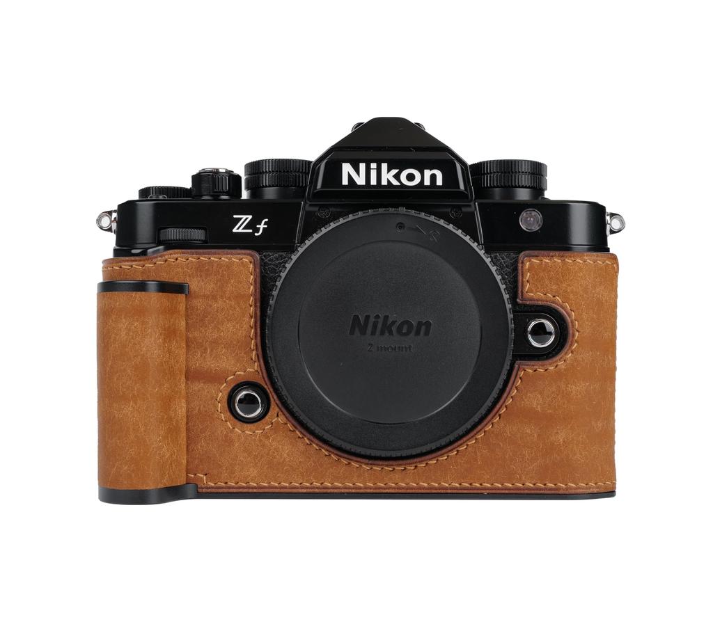 CLC Handmade Compatible Nikon ZF Camera Camera and Camera Genuine Design with Cowhide Leather Metal Base and Handle Matte Case, Cover, Bag. Leather.