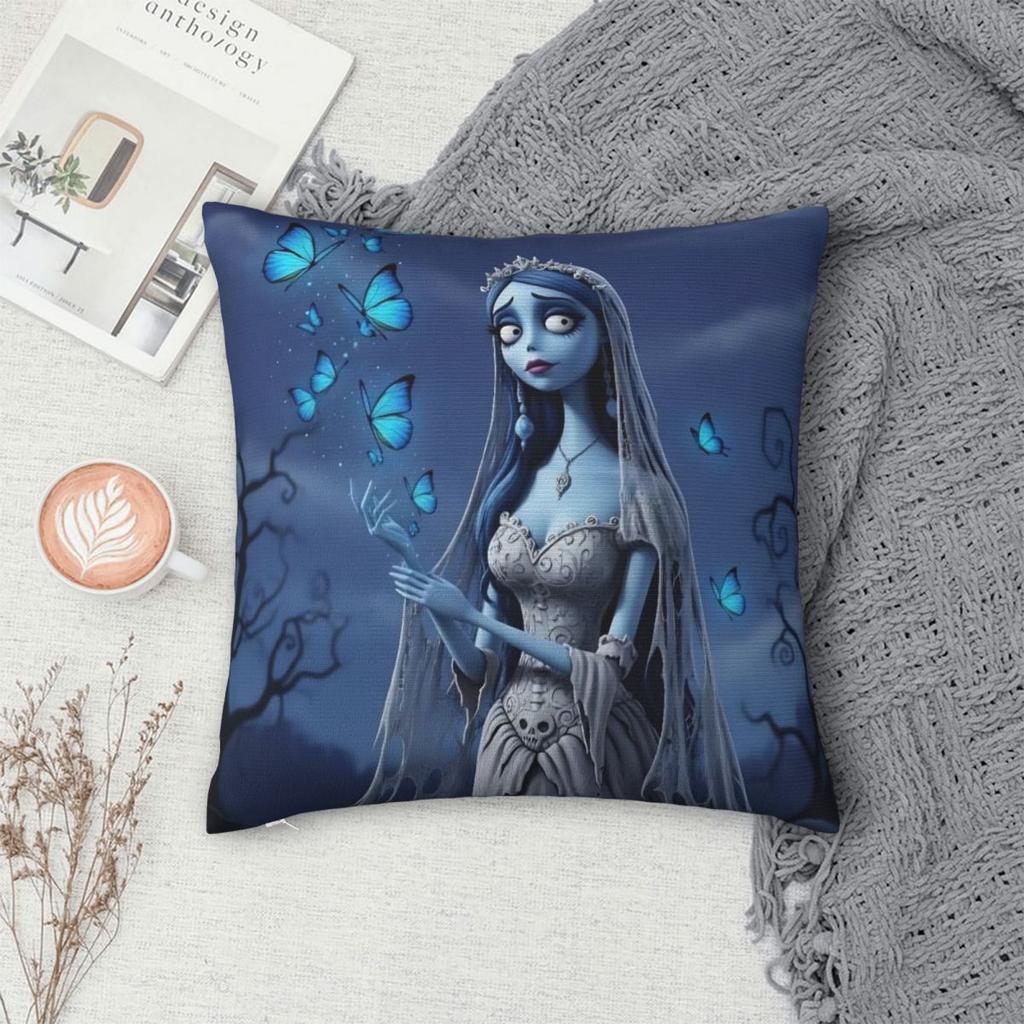 Corpse Bride Emily Pillowcase Printed Polyester Cushion Cover Gift Throw Pillow Case Cover Car Square 40X40Cm