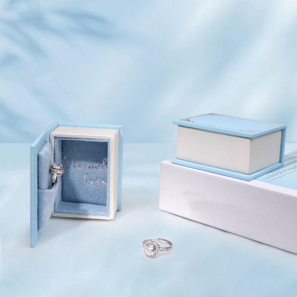 Flip Lid Ring Box Retro Jewelry Gift Storage Box New Ring Holder
