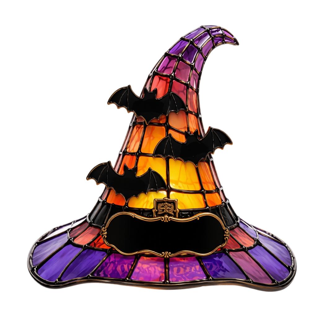 Gothic Halloween Night Light Witch Hat Shaped Decorative Lamp for Holiday Decor