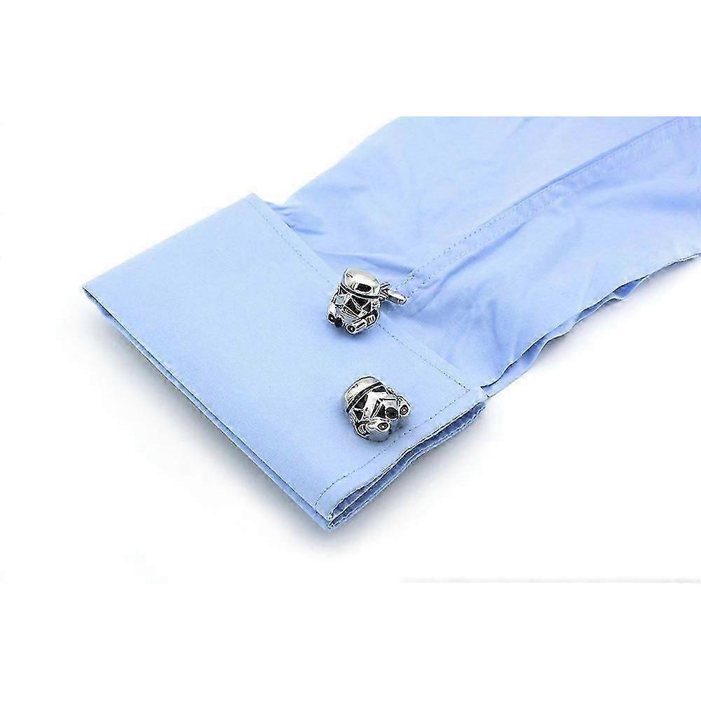 Star Wars Stormtrooper Men's Novelty Silver Zinc Alloy Cufflinks