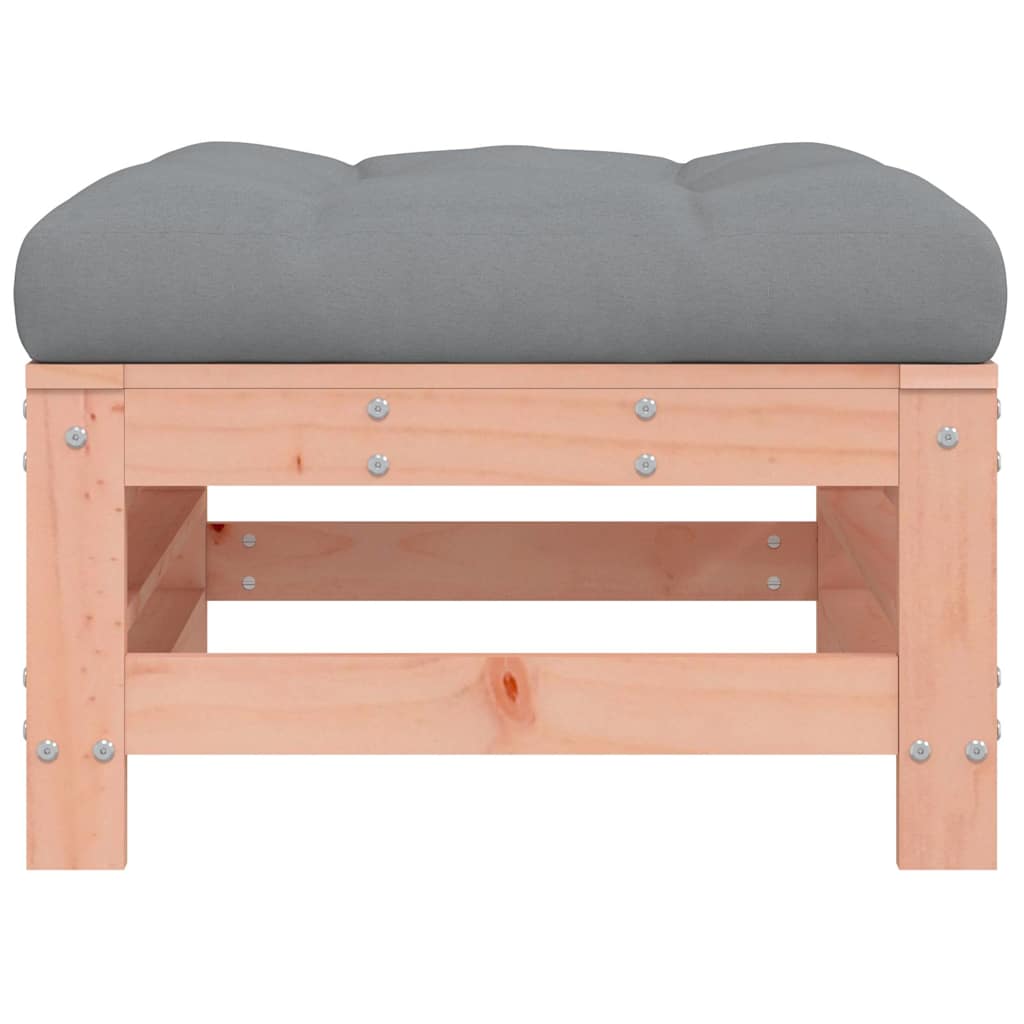 Garden Stool with Cushion Solid Douglas Fir Wood