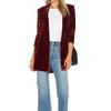 Velvet Blazers For Women Solid Open Front Lapel Cardigan Coat Long Sleeve Fall Winter Office Work Suit Jacket