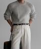 Baulopeulodeogteu Wool Button Round Knit [Gray]