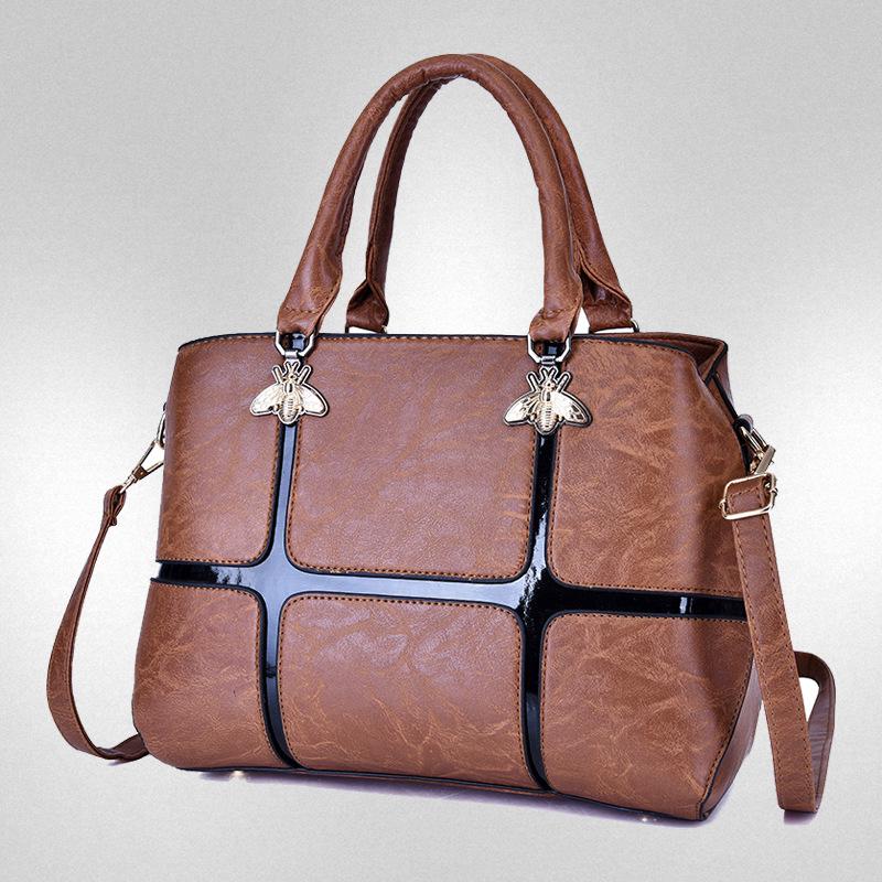 Handbag bag women's niche fashion style splicing women's bag high-end sense large-capacity shoulder messenger bag