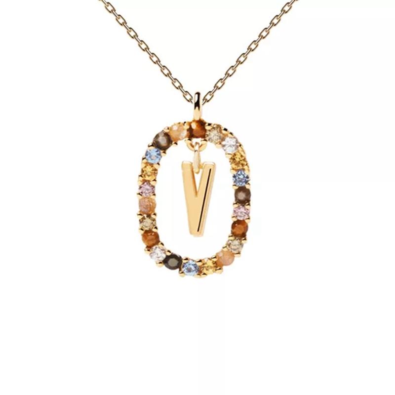 26 Engelse Letters Hanger Ketting Zircon Mode A - Z Initiaal M S C K Trendy Alfabet Lange Ketting Voor Vrouwen Mijn Sieraden