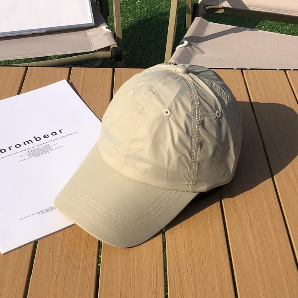 Korean Style Quick-Drying Baseball Cap Solid Color Peaked Cap Casual Solid Color Sun Hat  Men