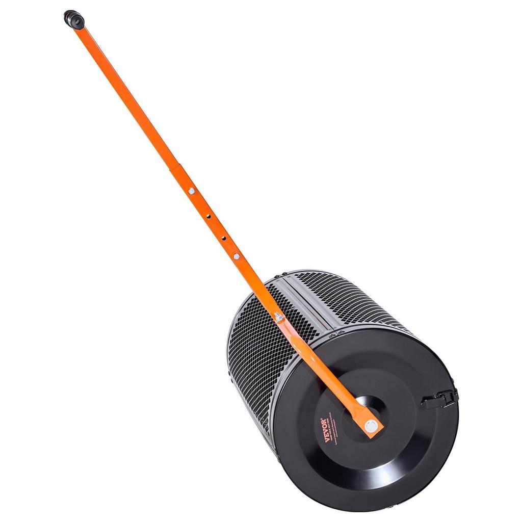 Spargicontenuto, Spargitofano da 61 cm con Manico a T, Altezza Regolabile su 3 Livelli, Rullo Spargitofano da Giardino in Acciaio Verniciato a Polvere, Robusto