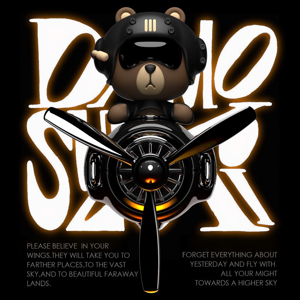 Head shake rotating propeller plane cool bear pilot car air fresheners accessories decoration fun diffuser perfume fragrance men