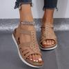 2025 Hot Sale Ladies Shoes Open Toe Women's Sandals Summer Rome Hollow Solid Outdoor Casual Comfortable Beach Wedge Sandals