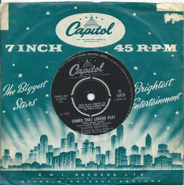 

7-дюймовая пластинка УЭЙН НЬЮТОН - Игры, в которые играют влюбленные (Альбом CL15476 Capitol Records 1966 UK Поп Б/У