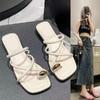 Women's Thick Sole Cross Strap Beach Sandals with Toe Separator