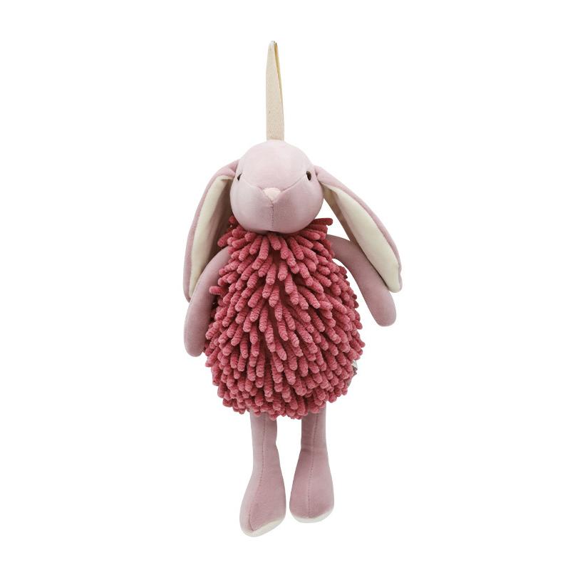 Cute Bunny Fuzzy Ball Hand Towels, Super Absorbent Chenille Rabbit Hand Towel, Quick Dry Microfiber Hand Drying Puff