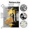 DIY Frameless Pearl Painting Kit Wedding Couple 3D Shiny Bead Art Canvas Relaxing Creative Craft for Home Wall Decor Gift