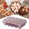 Portable Egg Storage Box with Lid, Durable Plastic Anti-Collision Egg Tray, 6/15/24 Grid Space-Saving Fridge Egg Holder
