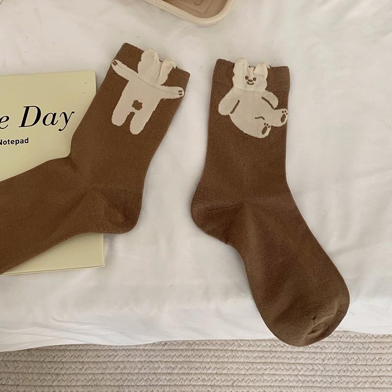 Socks Pure Cotton Tube Socks Spring And Autumn Internet Celebrities Cute Three-Dimensional Cartoon Girl College Style Cotton Stockings