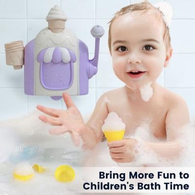 Çocuk Banyo Oyuncakları Dondurma Baloncuk Köpük Yapıcı Emme Aparatlı Gerçekçi Köpük Tatlı Makinesi Küçük Çocuklar Çocuklar İçin Etkileşimli Su Oyunu