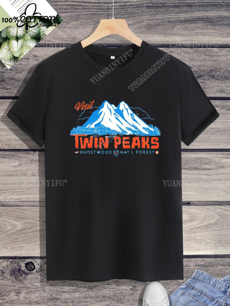 Leisure Classic Film TWIN PEAKS Printed Cotton T-shirt Top Unisex Short Sleeve Short-sleev O-neck Streetwear S-6XL
