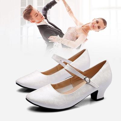 Latin Dance Shoes Lady Closed Toe Salsa Pumps Low Heels Sandals Ballroom Dancing Shoes for Women Zapatos Mujer