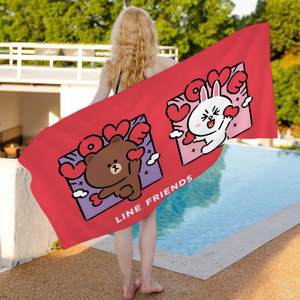 Classic Cartoon L-LINE F-FRIENDS Beach Towel Colorful Bath Towels For Girl Microfiber Quick Dry Sand Free Beach Gym Pool